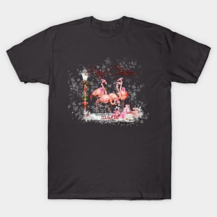 The Magic Of Christmas Flamingos T-Shirt